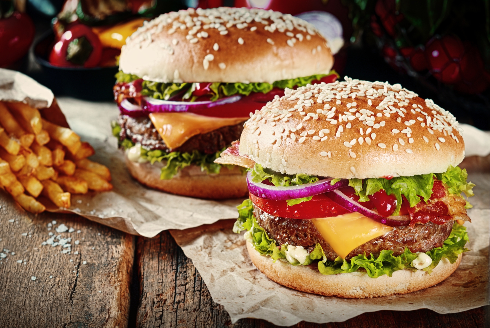 Magnettafel Pinnwand XXL Bild Burger Pommes Cheeseburger