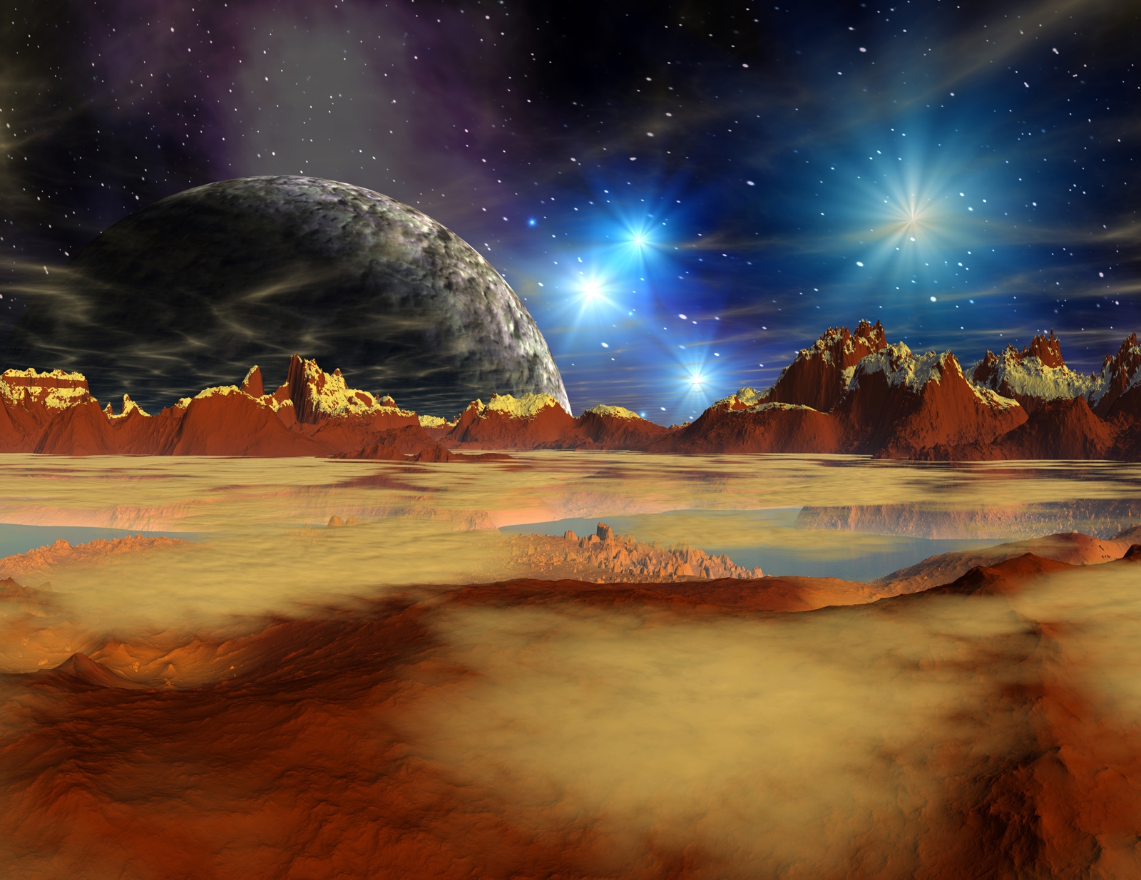 Leinwand Bild edel Fantasy Science Fiction Wüstenplanet