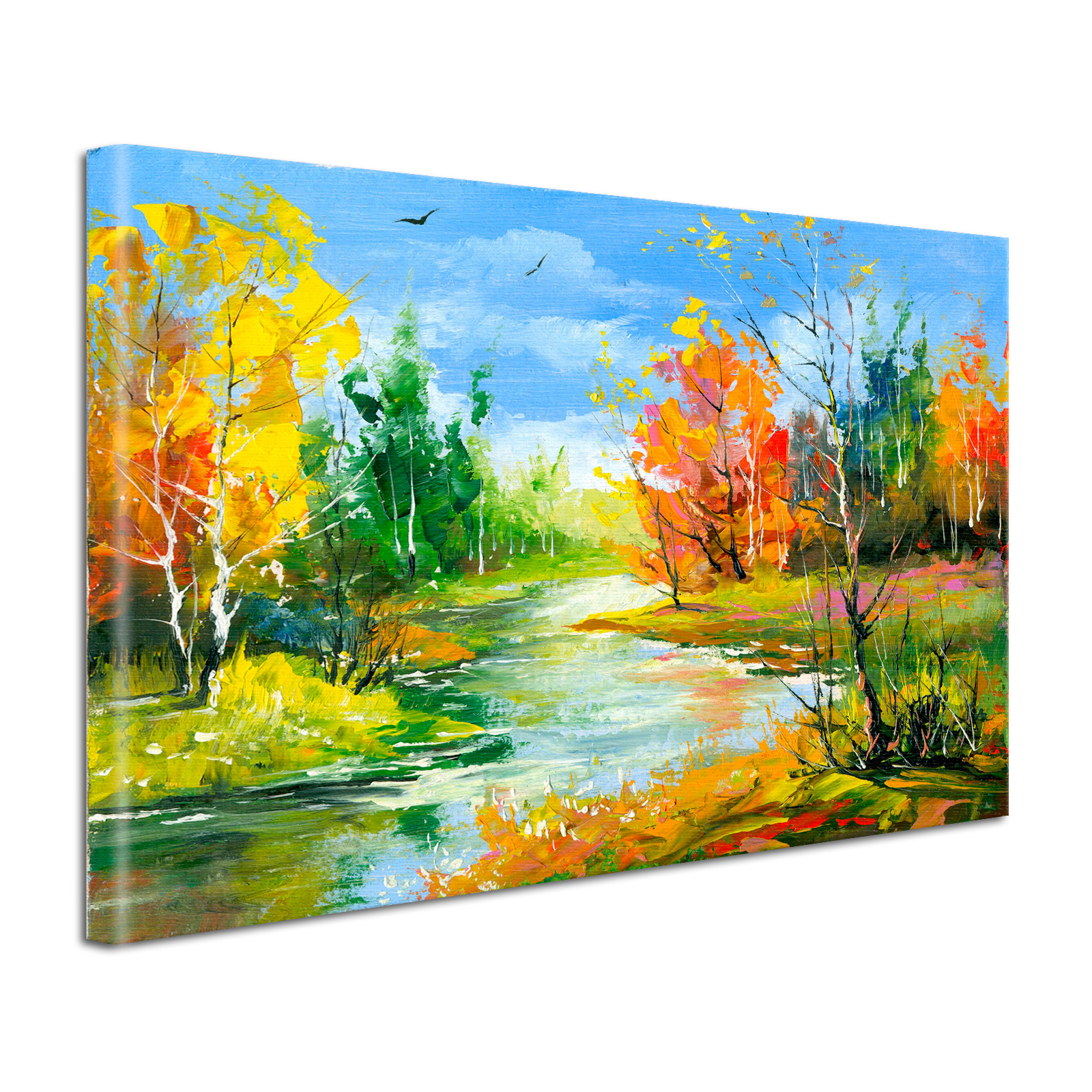 Leinwandbild Gemälde Herbstwald