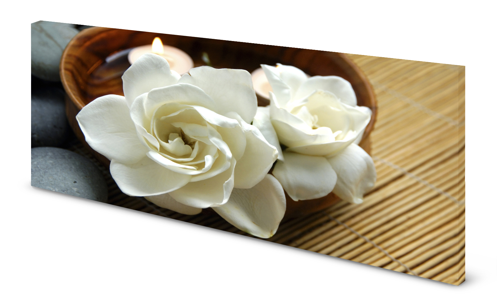 Magnettafel Pinnwand Bild Blumen Rose weiß Wellness gekantet