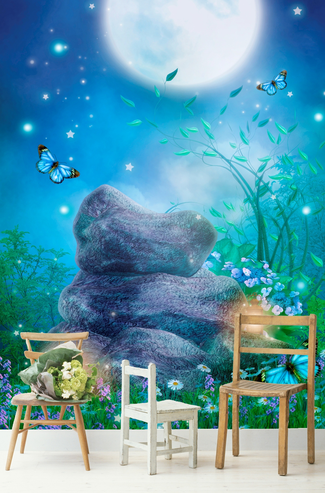Vlies Tapete Poster Fototapete Fantasy Landschaft blau türkis