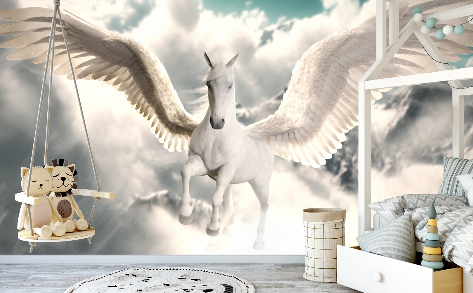 Vliestapete Poster Fototapete Tapete Pegasus im Himmel