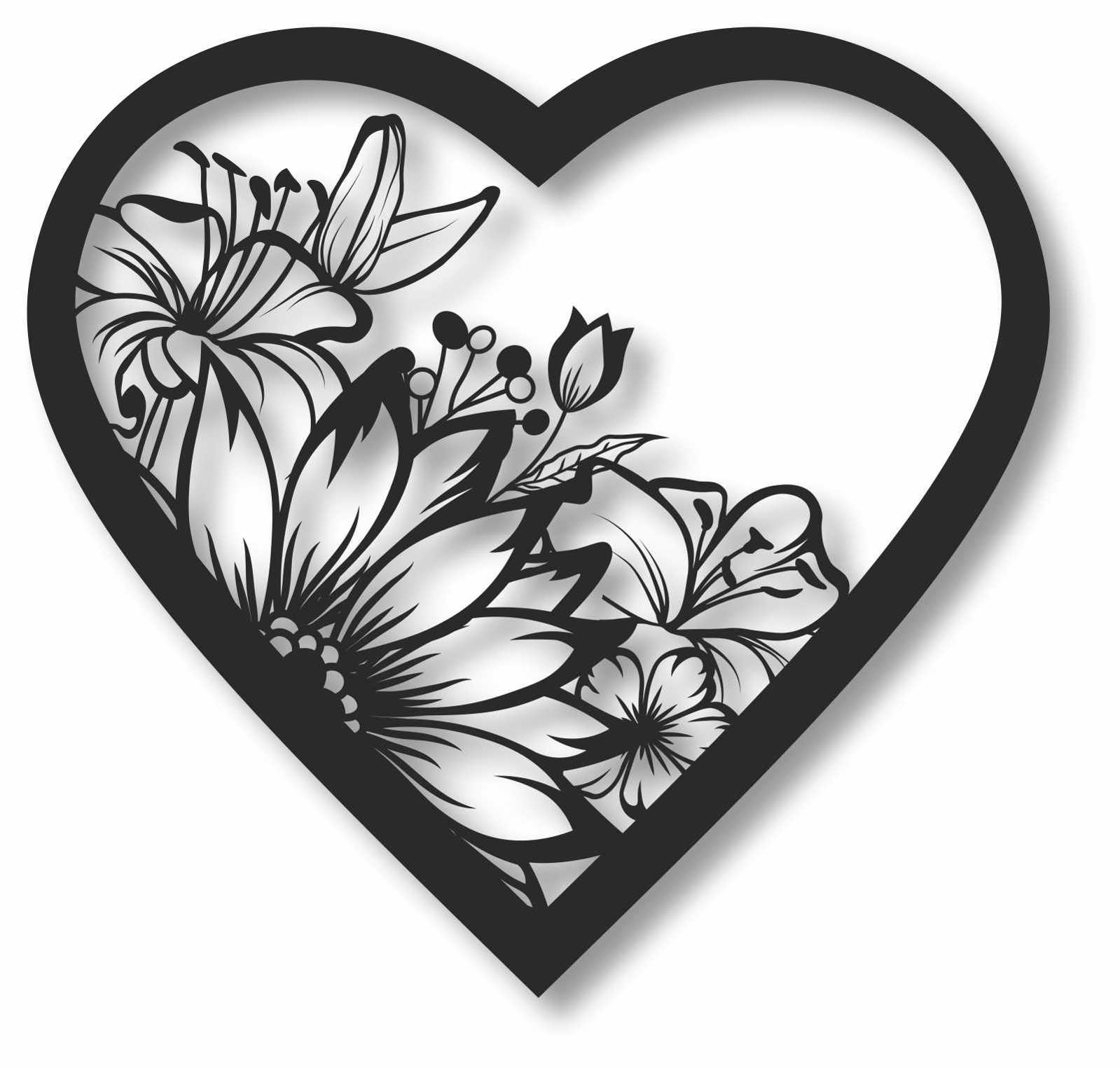 Bild Wandbild 3D Wandtattoo Acryl Mobile Herz Sonnenblume Blumen