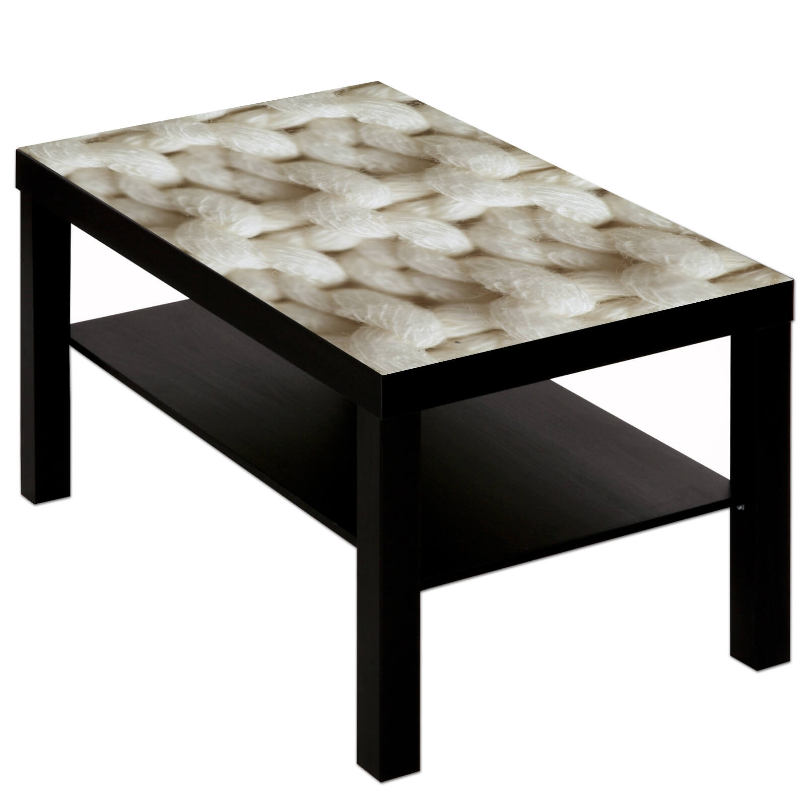 Couchtisch Tisch mit Motiv Bild Muster Strickmuster Maschen Wolle 2