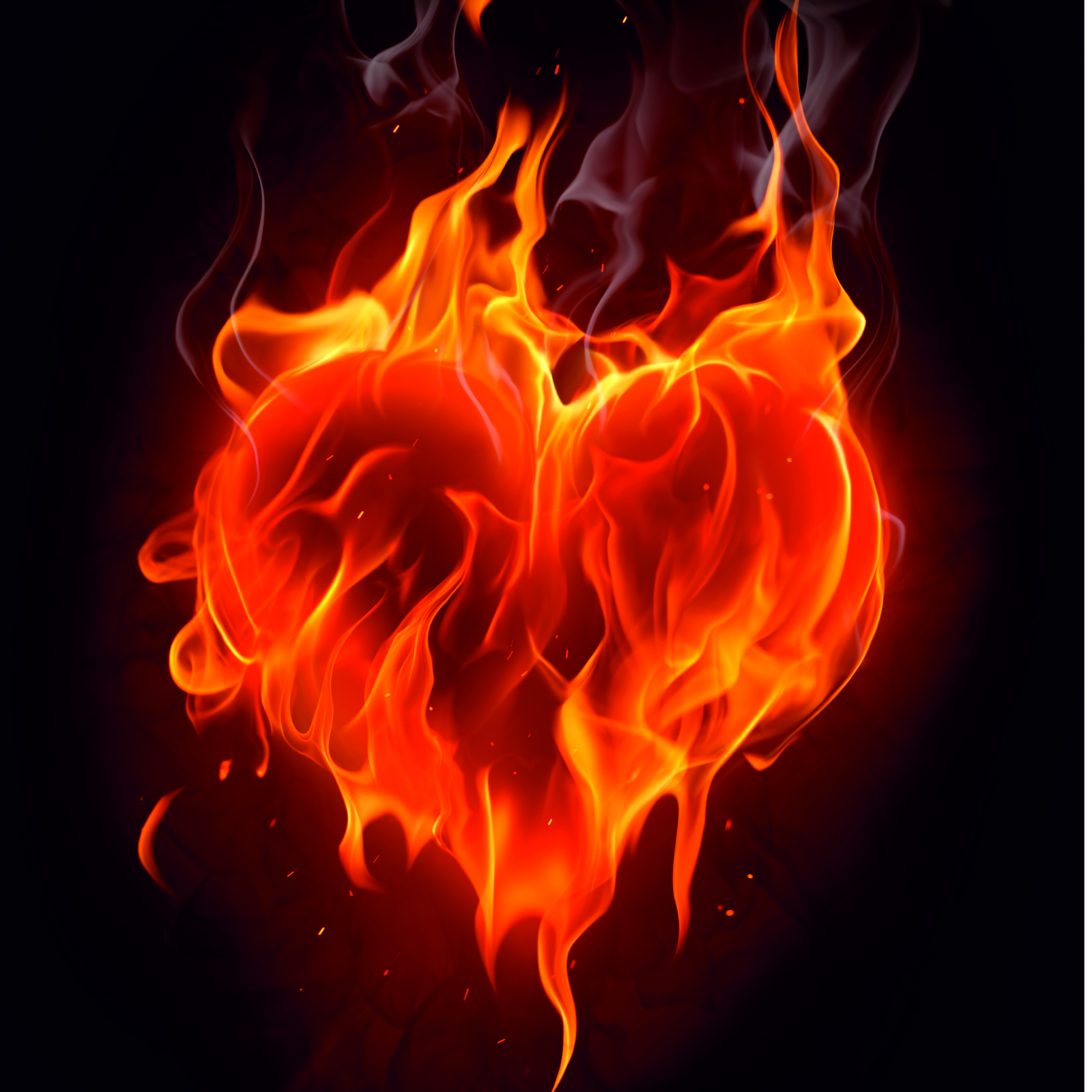 Beistelltisch Couchtisch mit Motiv Herz in Flammen