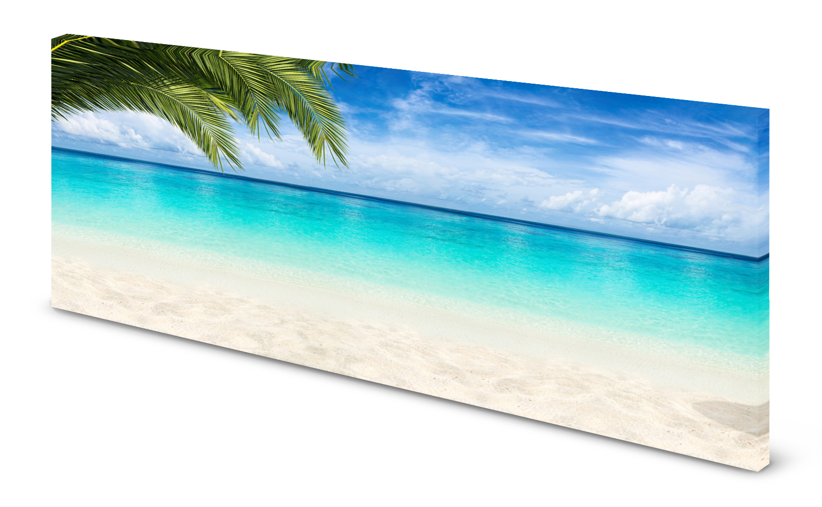 Magnettafel Pinnwand Bild Palmen Karibik Strand Meer gekantet