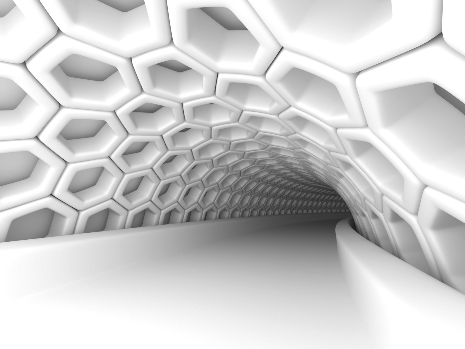 Vlies Tapete Poster XXL Fototapete 3D Tunnel Abstrakt weiss Röhre