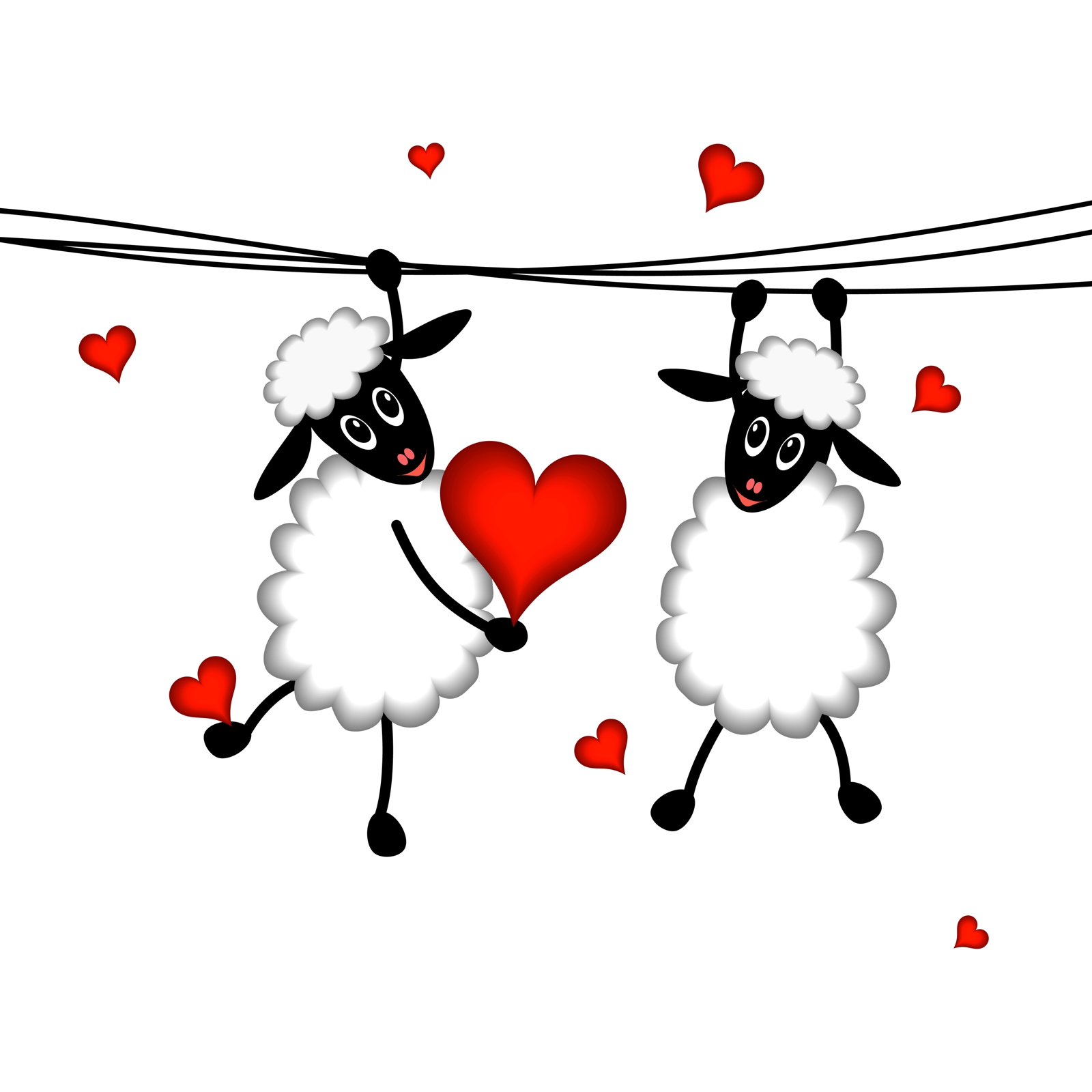 Beistelltisch Couchtisch mit Motiv Love verliebte Schafe