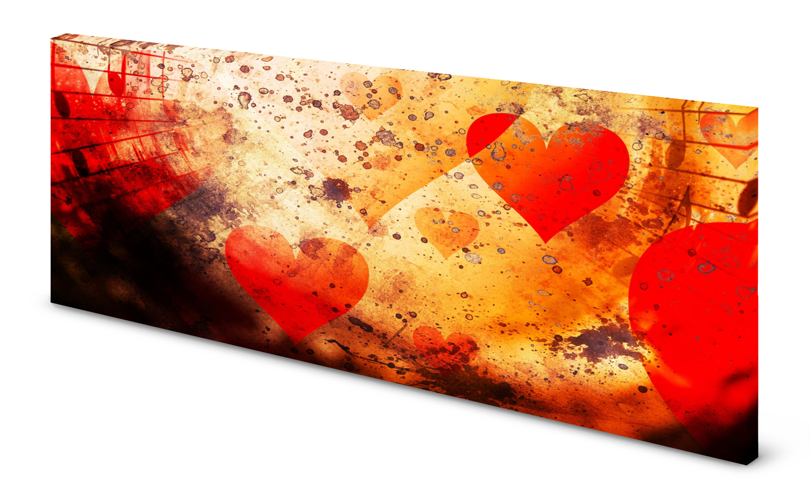 Magnettafel Pinnwand Bild Abstrakt rot orange Herz gekantet