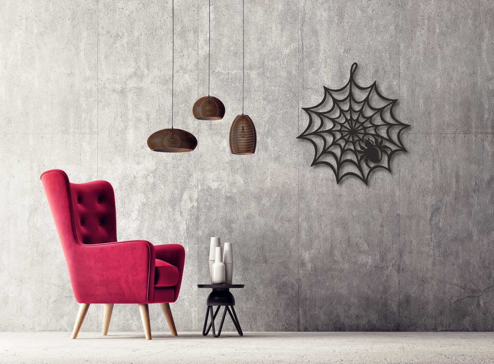 Bild Wandbild 3D Wandtattoo Acryl Mobile Spinne Spinnennetz Gothic
