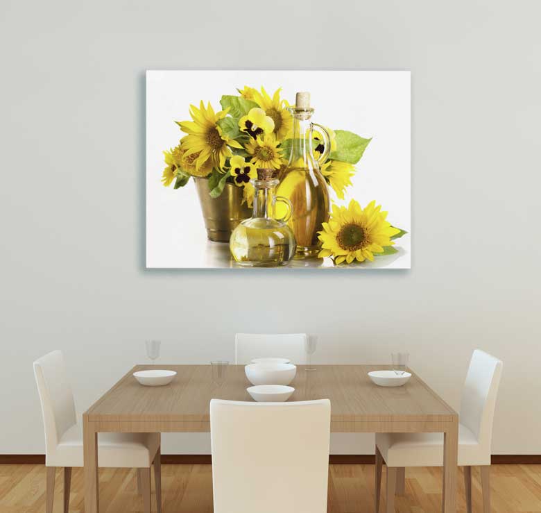 Leinwandbild Bild Wandbild Sommer-Bouquet Blumen in gelb