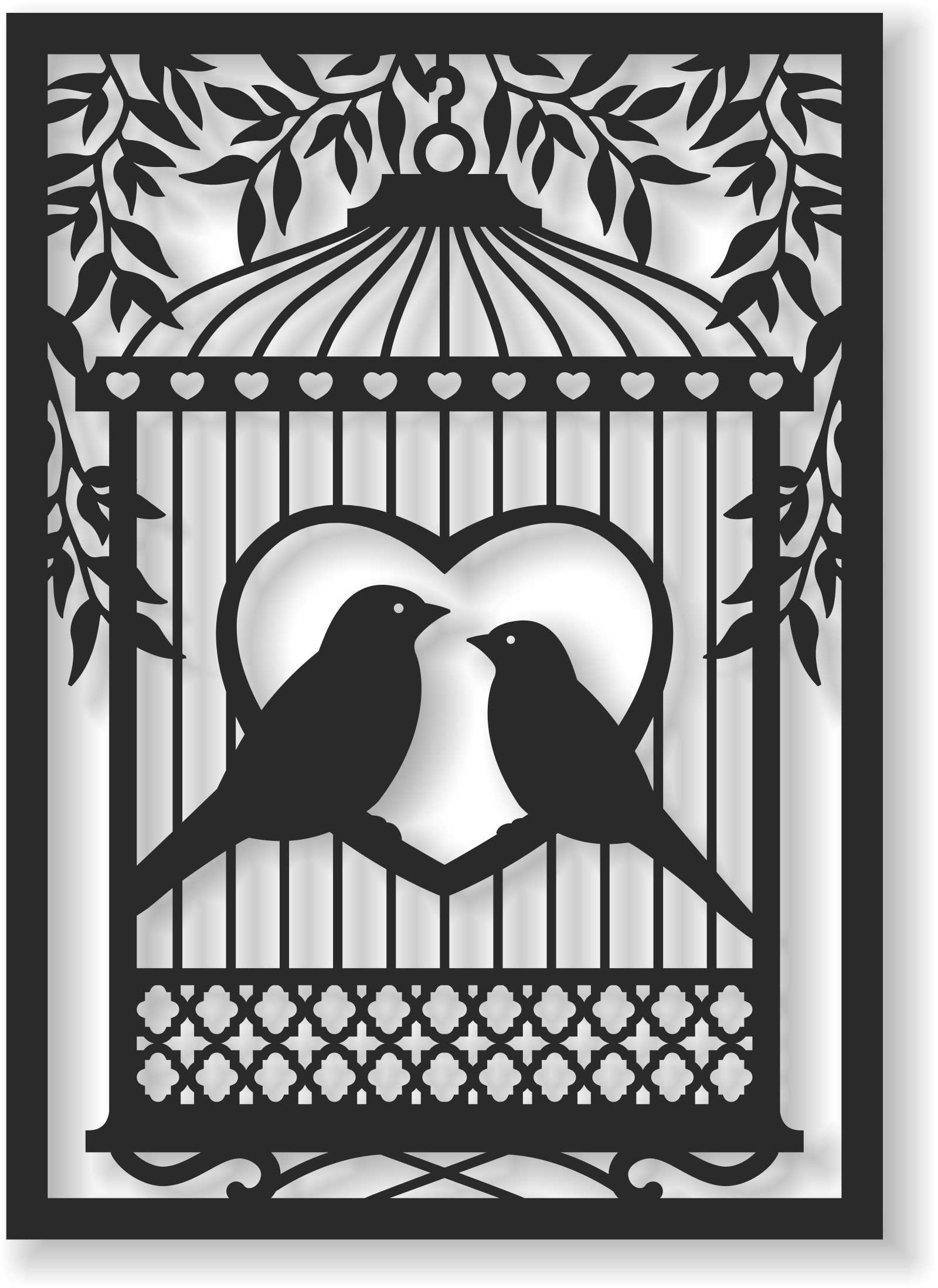 Bild Wandbild Wandtattoo Acryl Mobile Vogel Vögel Herz Romantik
