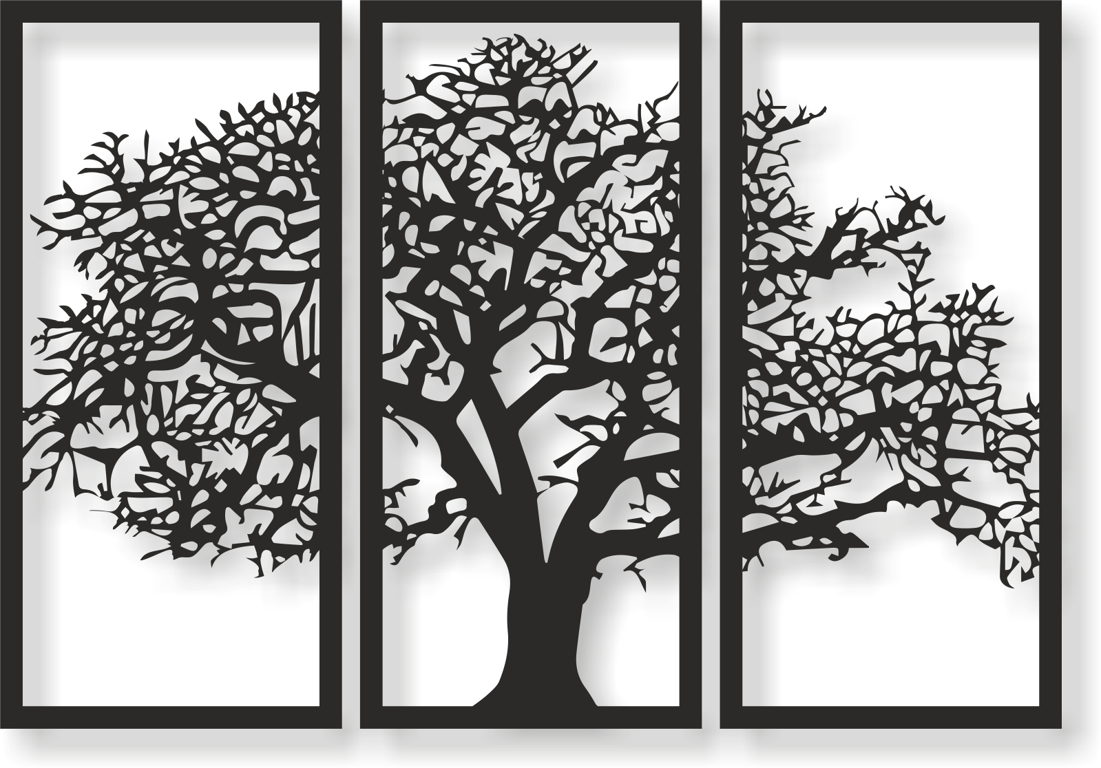 Bild Wandbild Wandtattoo Acryl Mobile Lebensbaum Baum 3-teilig