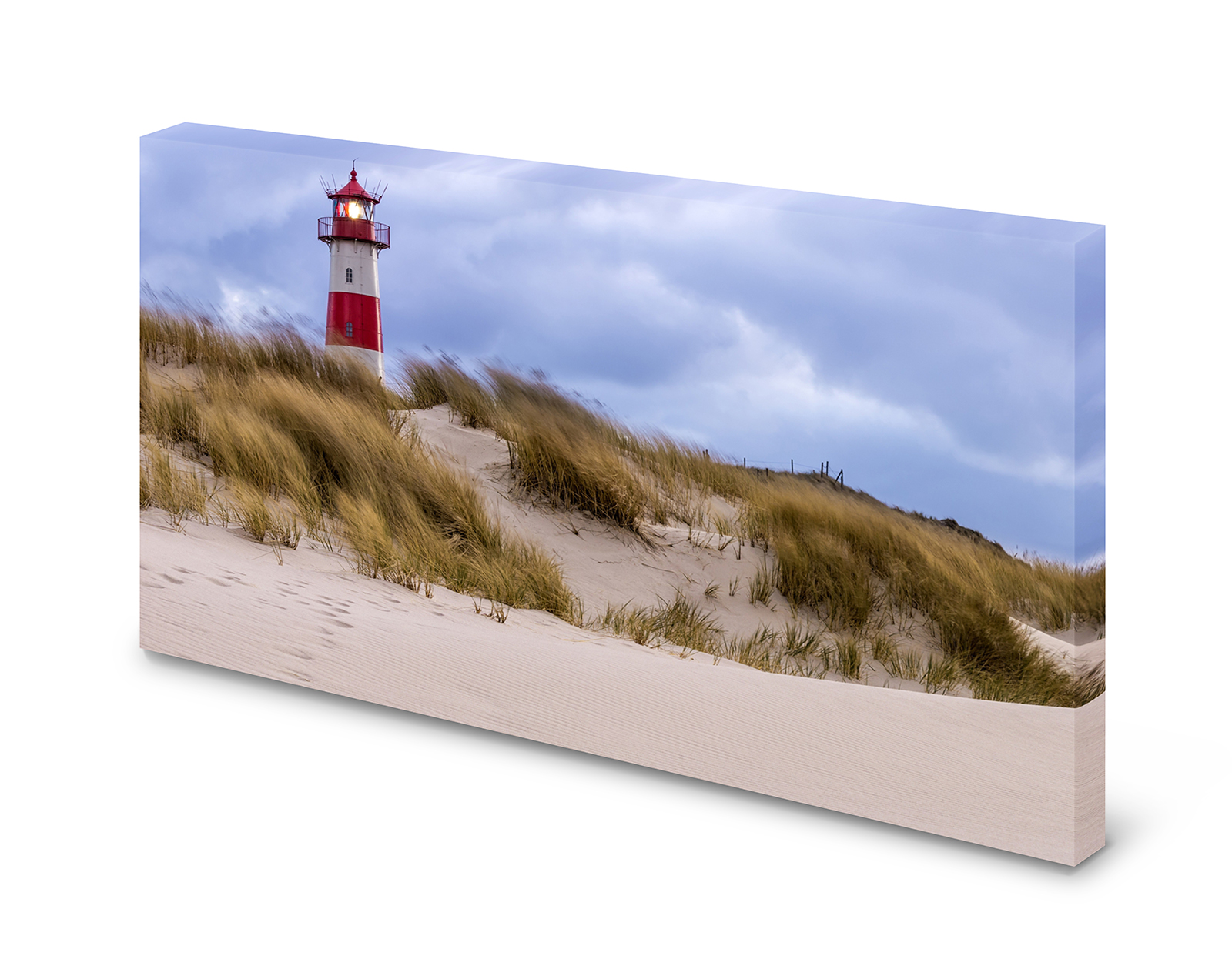 Magnettafel Pinnwand Bild Leuchtturm Strand Düne XXL gekantet
