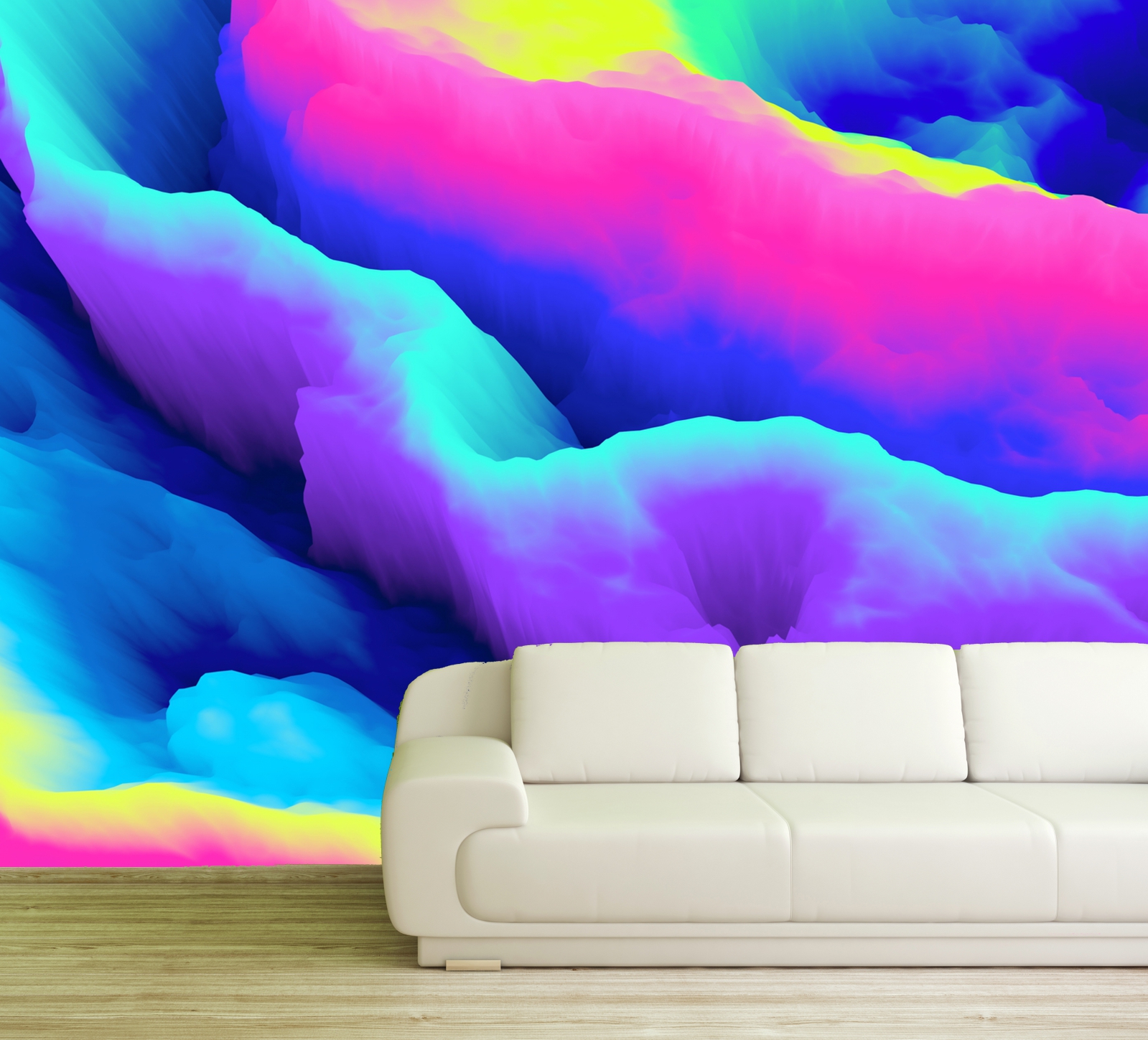 Vlies Tapete Fototapete 3D Muster Wolken Nebel bunt Farben