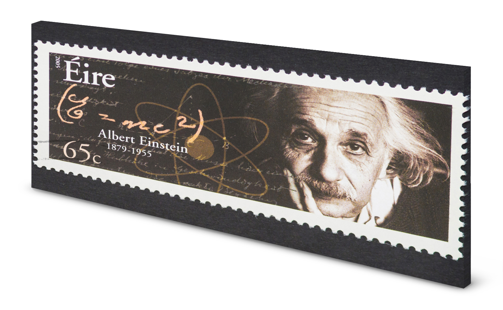 Magnettafel Pinnwand Bild Albert Einstein Briefmarke gekantet