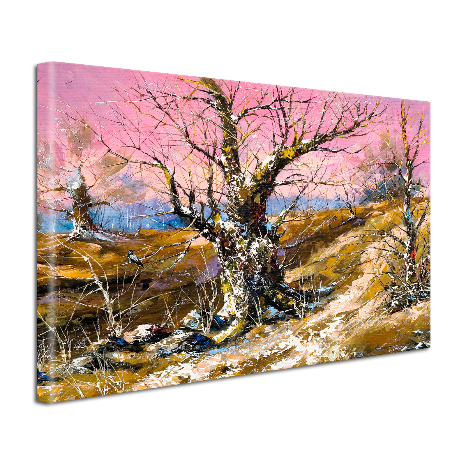 Leinwandbild Gemälde Baum im Winter