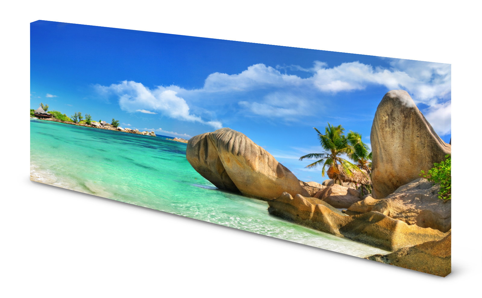 Magnettafel Pinnwand Bild Panorama Seychellen gekantet