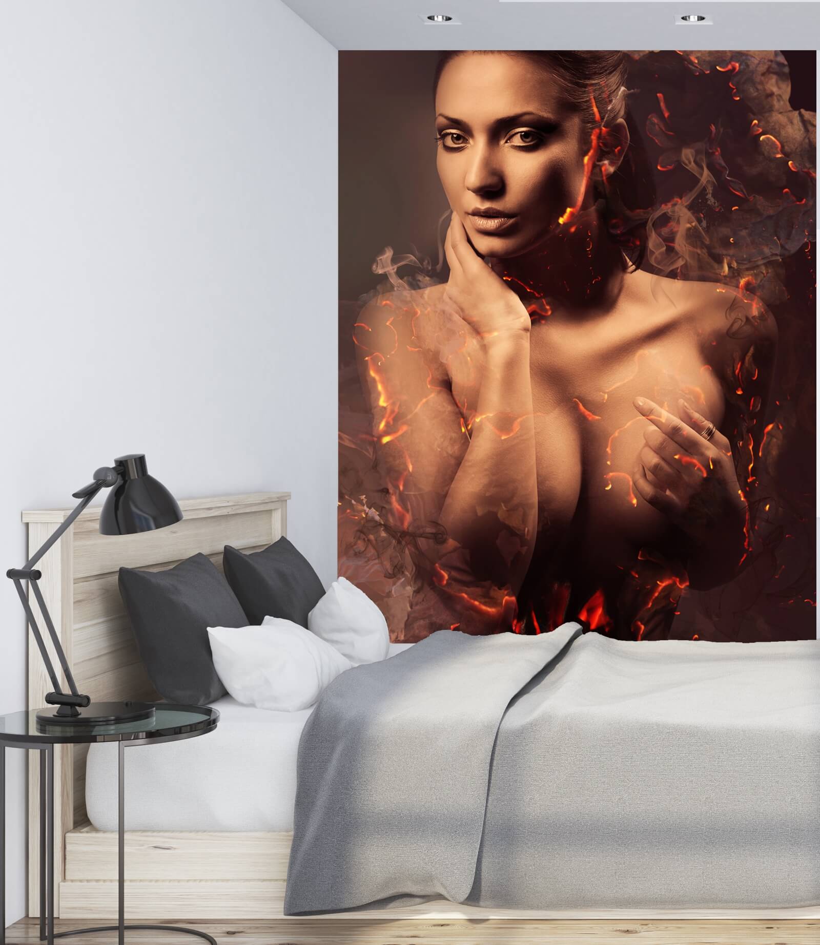 Vlies Tapete XXL Poster Fototapete Erotik Lady Fire