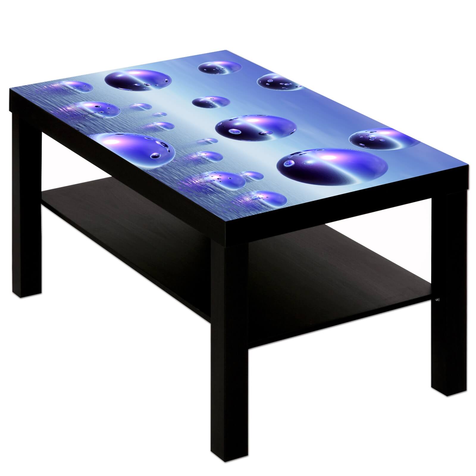 Couchtisch Tisch mit Motiv Bild Muster Kugeln in lila
