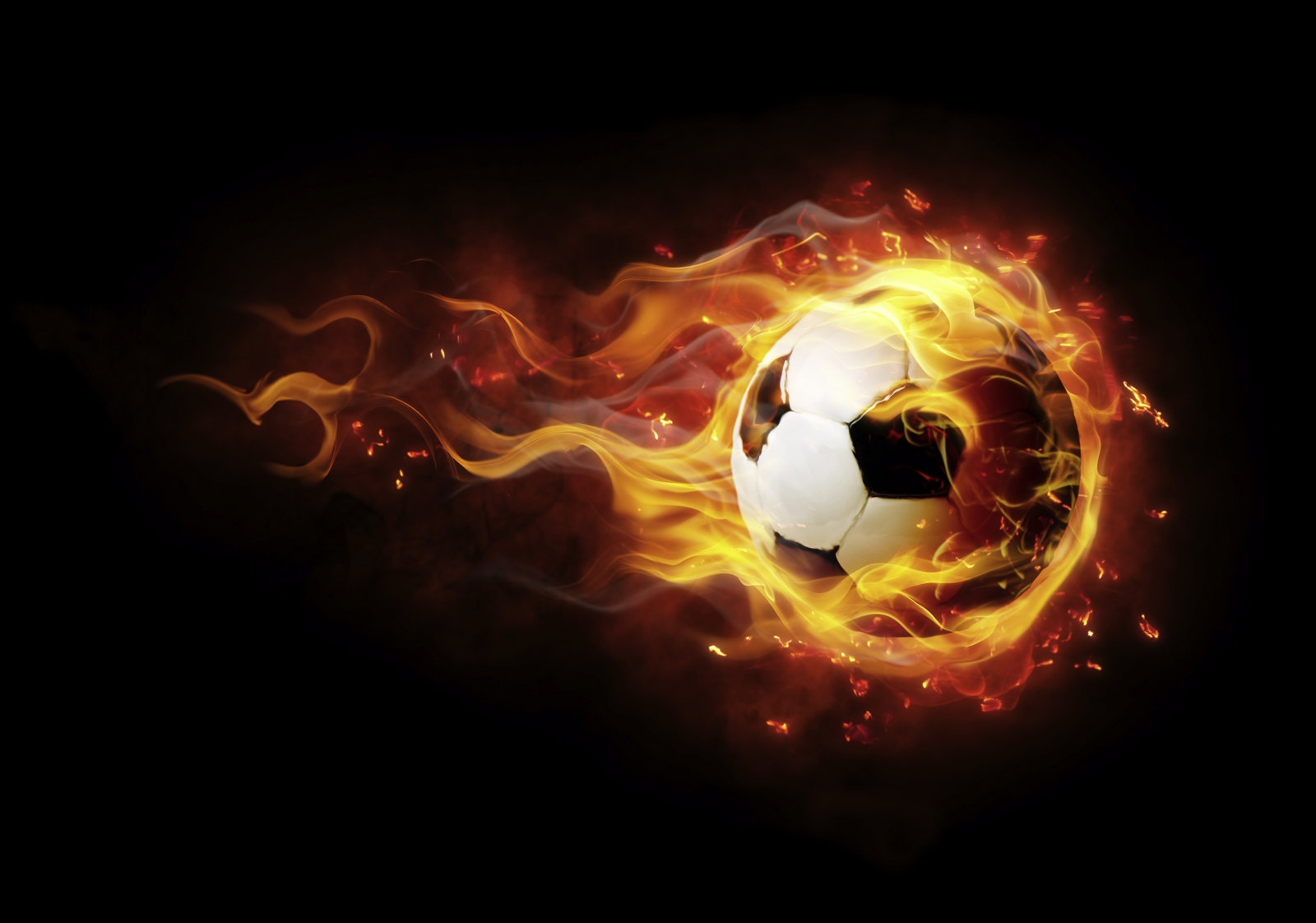 Leinwandbild Burn Fußball in Flammen