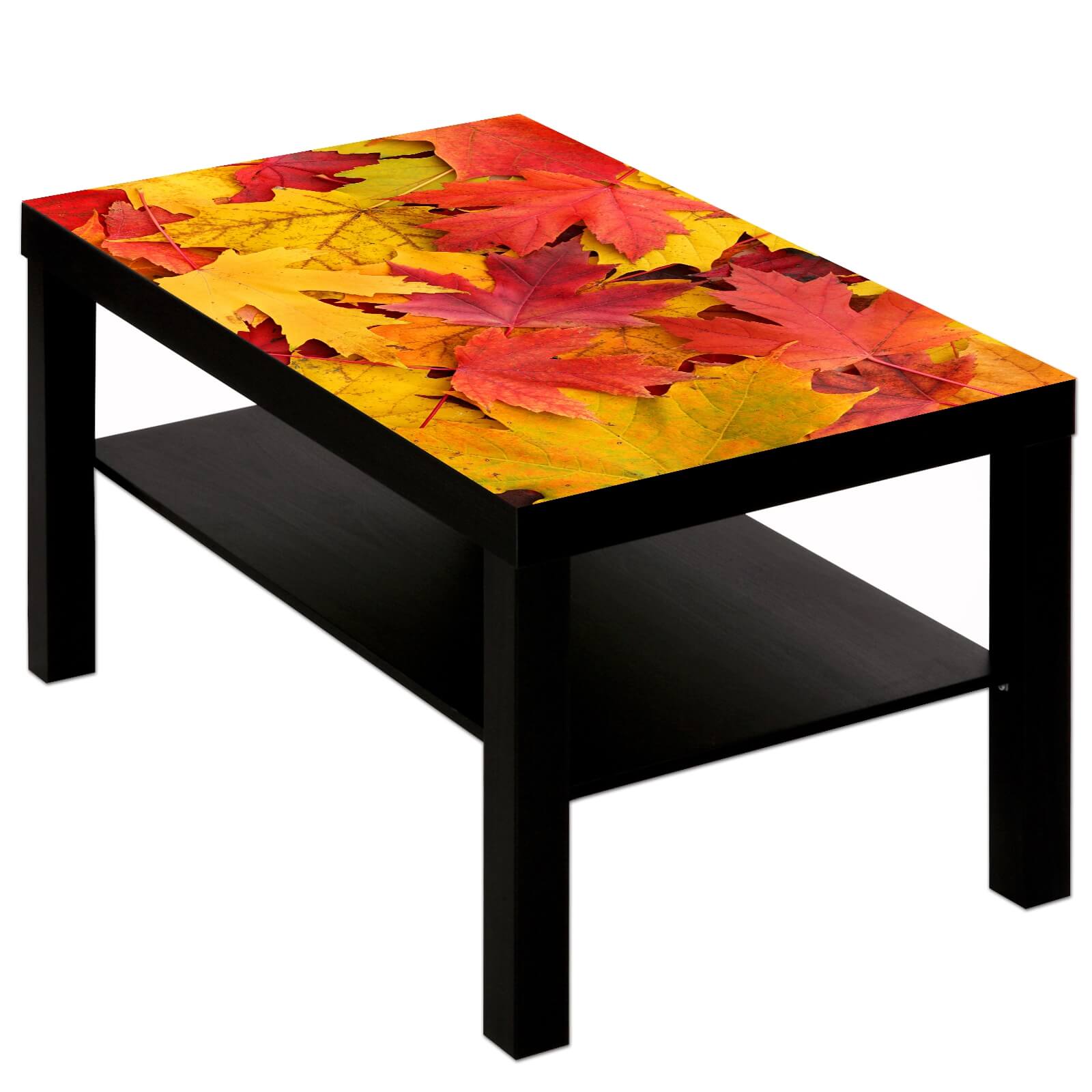 Couchtisch Tisch mit Motiv Bild Blätter Laub Herbst 2